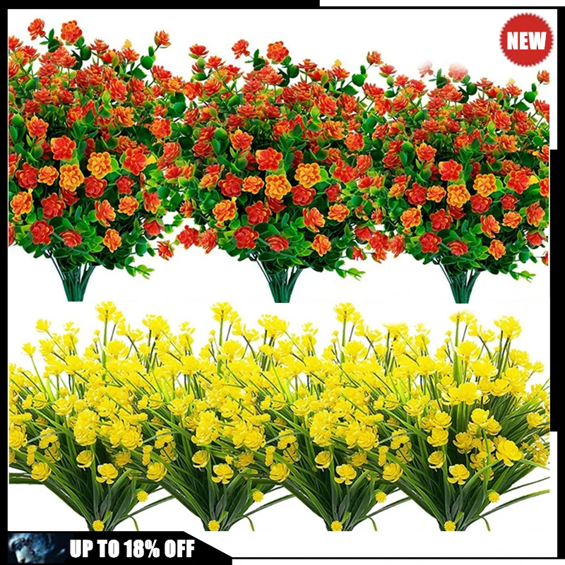 8Pcs Artificial Flowers Outdoor Uv Resistant Plants, 8 Branches Faux Plastic Greenery Shrubs Plants Indoor Outside Hanging Plant
8Pcs Artificial Flowers Outdoor Uv Resistant Plants, 8 Branches Faux Plastic Greenery Shrubs Plants Indoor Outside Hanging Plant