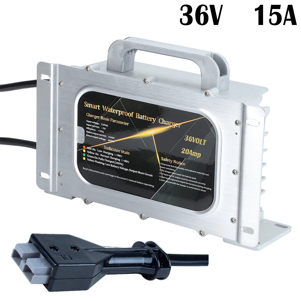 36V 15 AMP EZGO Marathon Lead Acid Battery Charger for 36 Volt 15A Golf Carts with Anderson SB-50 Style Plug
36V 15 AMP EZGO Marathon Lead Acid Battery Charger for 36 Volt 15A Golf Carts with Anderson SB-50 Style Plug