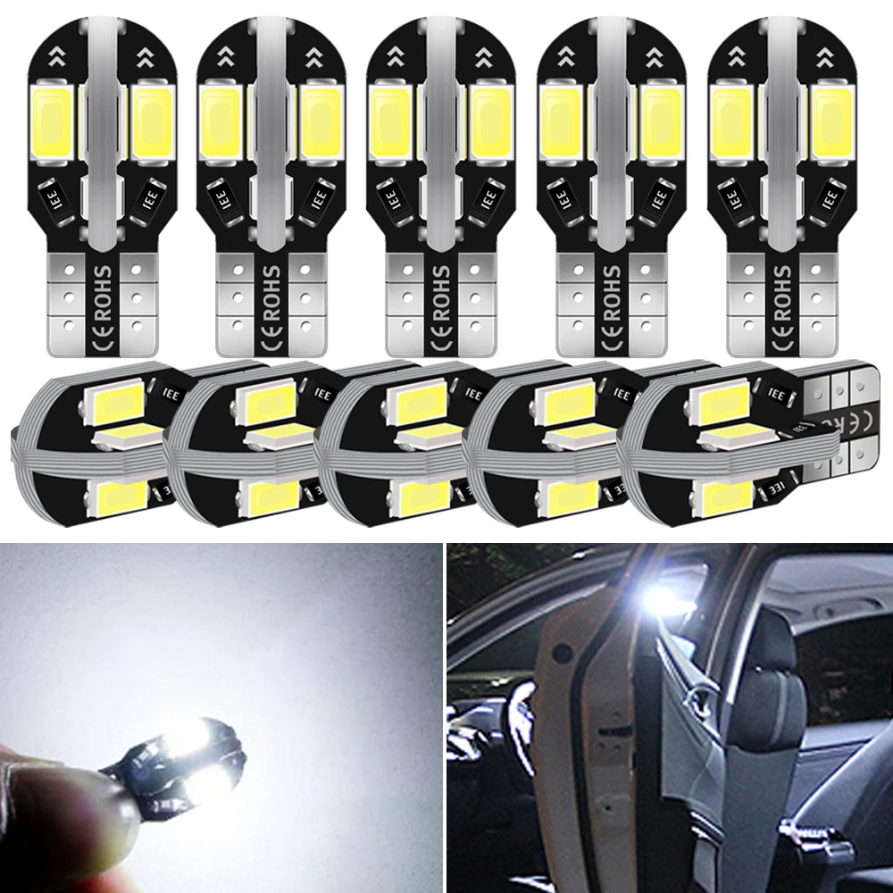 10PCS W5W T10 LED Bulbs Canbus 5730 8SMD 12V 6000K 194 168 LED Car Interior Map Dome Lights Parking Light Auto Signal Lamp Diode
10PCS W5W T10 LED Bulbs Canbus 5730 8SMD 12V 6000K 194 168 LED Car Interior Map Dome Lights Parking Light Auto Signal Lamp Diode