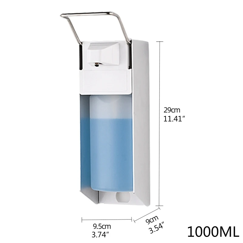 

Wall-mounted Elbow Pressure Manual Soap Dispenser Drip 500ml/1000ml
