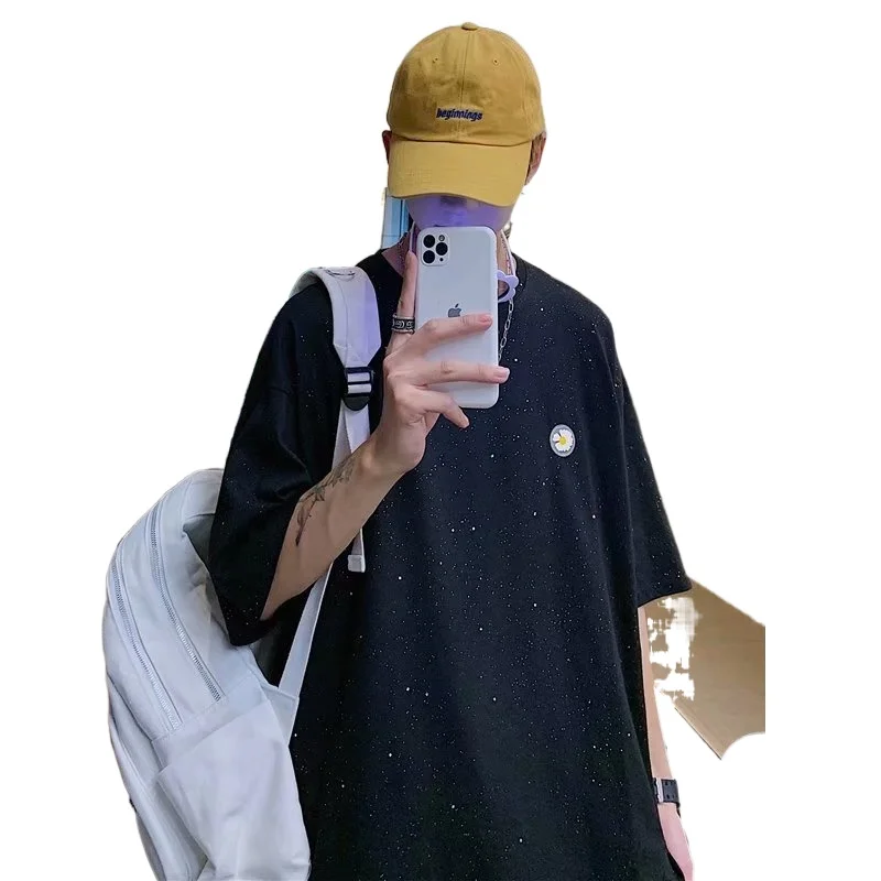 Summer T-shirt Men's Korean-Style Couple Starry Little Daisy Reflective Printed round Neck Short Sleeve
Summer T-shirt Men's Korean-Style Couple Starry Little Daisy Reflective Printed round Neck Short Sleeve