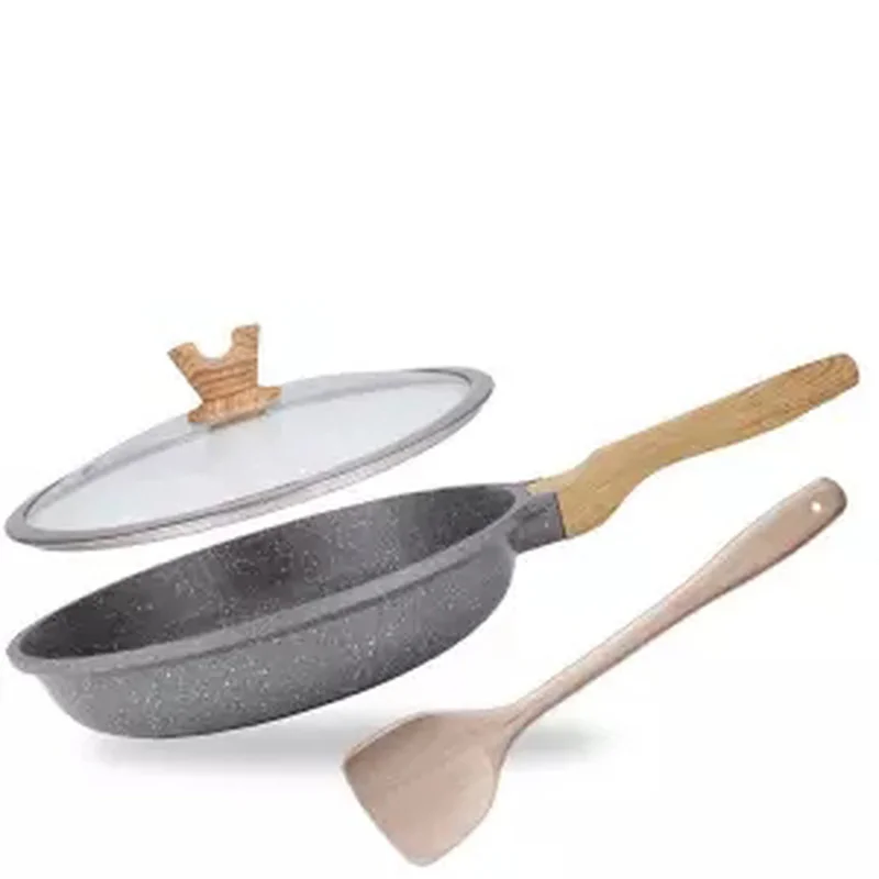 Wok антипригарная сковорода без дыма с плоским дном кастрюля для приготовления