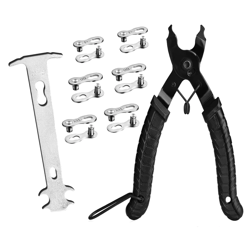 Bicycle Chain Repair Tool Kit with Bike Link Plier, Chain Wear Indicator Checker, 6 Pairs Bicycle Missing Links
Bicycle Chain Repair Tool Kit with Bike Link Plier, Chain Wear Indicator Checker, 6 Pairs Bicycle Missing Links