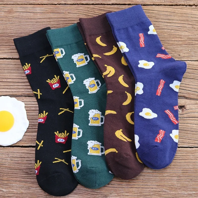 Couple socks men's food cartoon pattern four colors jacquard tube simple fashion wild personality cute interesting trend popular
Couple socks men's food cartoon pattern four colors jacquard tube simple fashion wild personality cute interesting trend popular