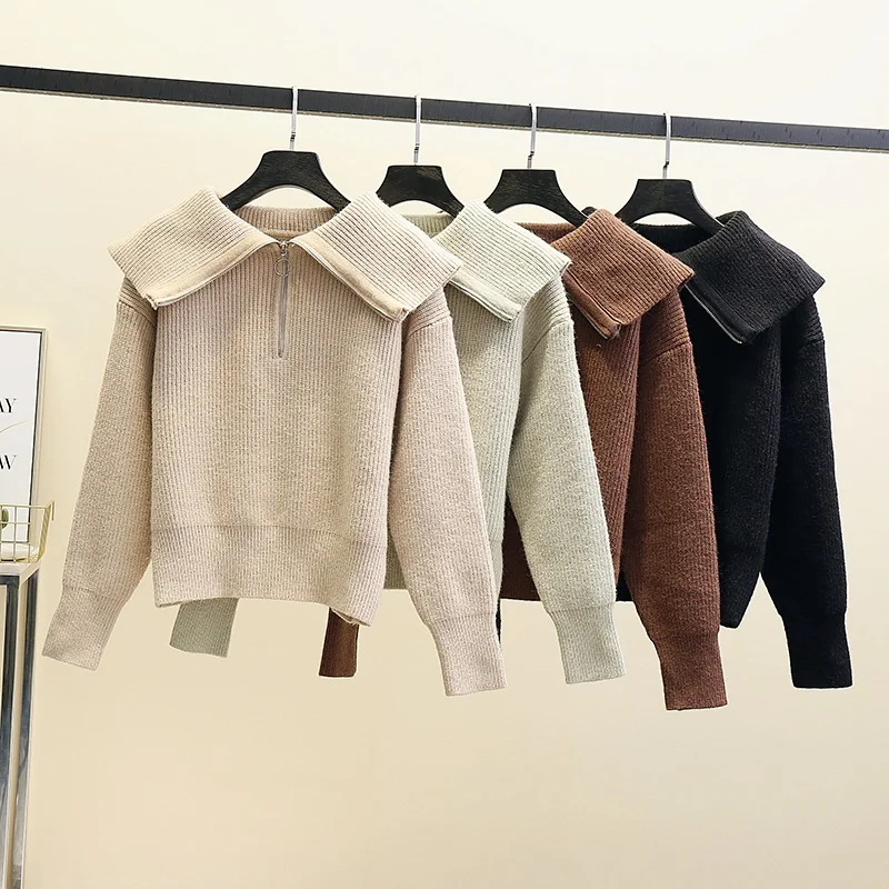 2021 France Luxury Style Knitted Lapel Sweater Female Autumn and Winter Slimming Casual Loose Knit Striped Sweater
2021 France Luxury Style Knitted Lapel Sweater Female Autumn and Winter Slimming Casual Loose Knit Striped Sweater