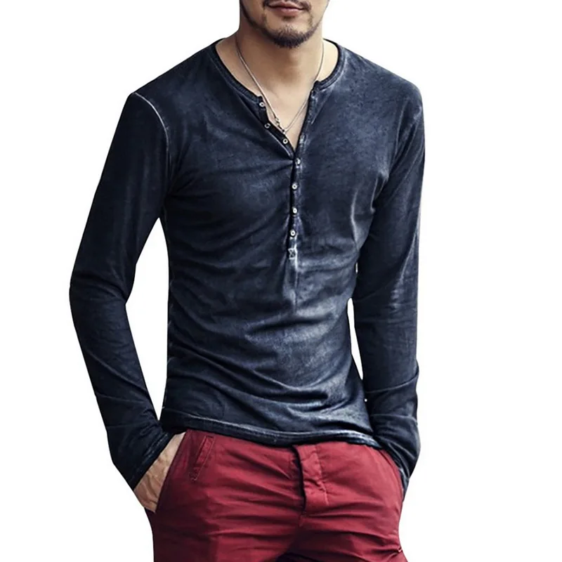DIHOPE 2020 Men Tee Shirt V-neck Long Sleeve Tee&Tops Stylish Slim Buttons T-shirt Autumn Casual Solid Male Clothing Plus Size
DIHOPE 2020 Men Tee Shirt V-neck Long Sleeve Tee&Tops Stylish Slim Buttons T-shirt Autumn Casual Solid Male Clothing Plus Size