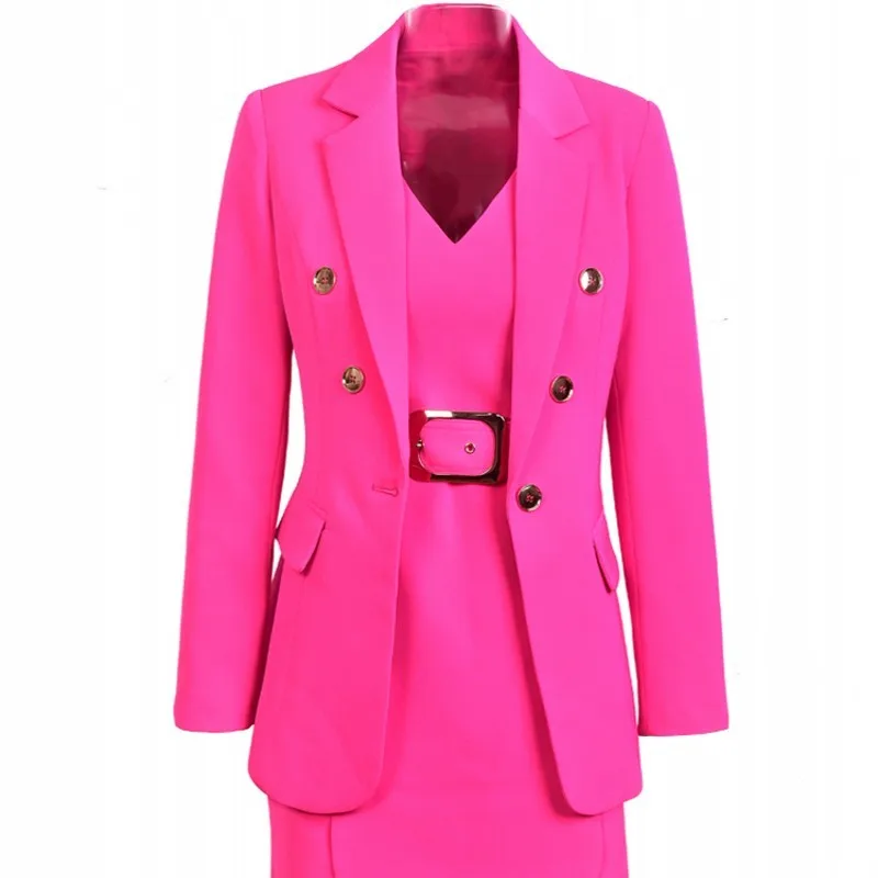 Fashion New Office Ladies Slim Fit 2Pcs Dress Suits Medium Length Blazer Sleeveless V-Neck Sashes Vest Short Dresses Plus Size
Fashion New Office Ladies Slim Fit 2Pcs Dress Suits Medium Length Blazer Sleeveless V-Neck Sashes Vest Short Dresses Plus Size