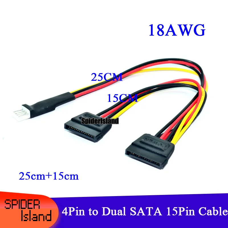 10pcs High Quality New 4Pin Floppy to Dual 15Pin SATA Female Adapter Converter Power Leads Cable Cord 18AWG Wire 25CM+15CM
10pcs High Quality New 4Pin Floppy to Dual 15Pin SATA Female Adapter Converter Power Leads Cable Cord 18AWG Wire 25CM+15CM