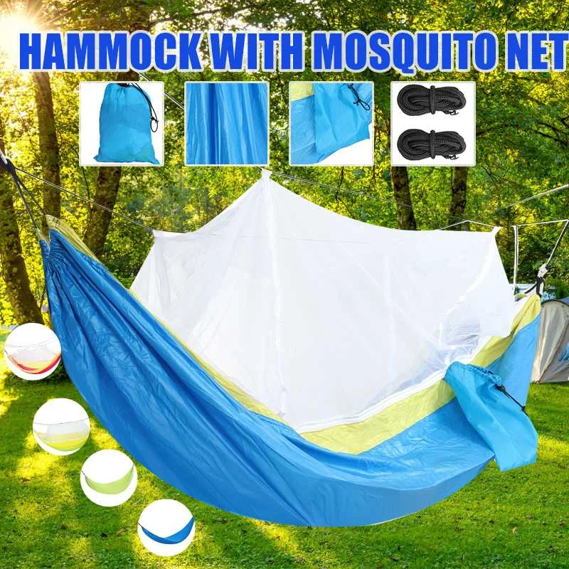 Camping Garden Outdoor Hammock with Mosquito Net Outdoor Furniture 1-2 Person Portable Hanging Bed Strength Nylon Sleep Swing
Camping Garden Outdoor Hammock with Mosquito Net Outdoor Furniture 1-2 Person Portable Hanging Bed Strength Nylon Sleep Swing