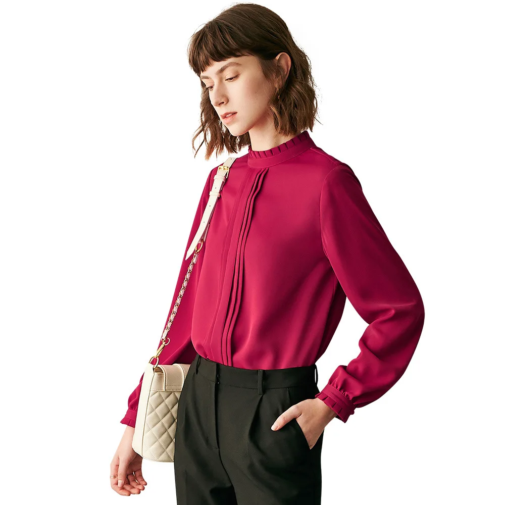 2021 Fashion Women Chiffon Blouses Women's Elegant Stand Collar Long Sleeve Workwear Blouse Top Shirts
2021 Fashion Women Chiffon Blouses Women's Elegant Stand Collar Long Sleeve Workwear Blouse Top Shirts