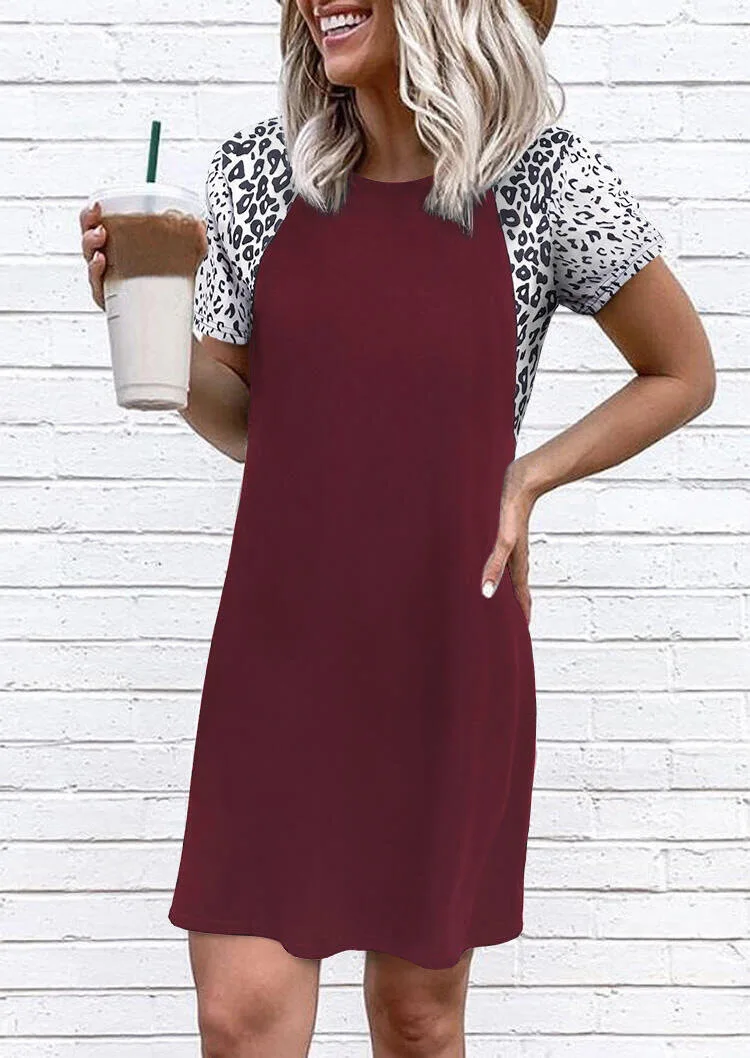 Summer Leopard Stitching Harajuku Dress Women Round Neck Short Sleeve Casual T-Shirt Mini Dresses Streetwear Female
Summer Leopard Stitching Harajuku Dress Women Round Neck Short Sleeve Casual T-Shirt Mini Dresses Streetwear Female