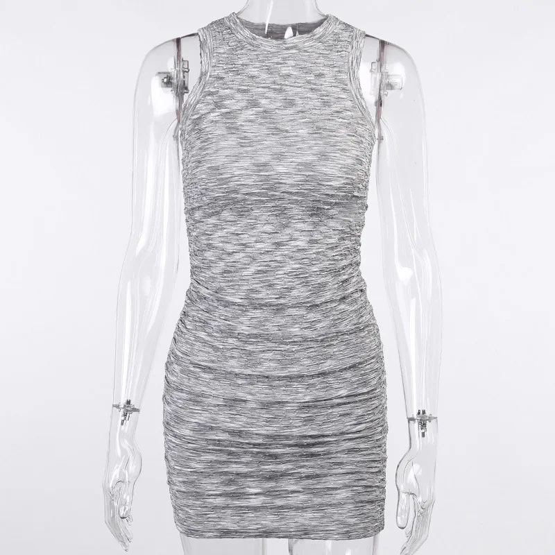 Gray Bandage Dresses Women Knurling Fabric Dresses Sleeveless Elegant Vintage Dress Fashion Base Layer Sexy Bodycon Fashion 2021
Gray Bandage Dresses Women Knurling Fabric Dresses Sleeveless Elegant Vintage Dress Fashion Base Layer Sexy Bodycon Fashion 2021