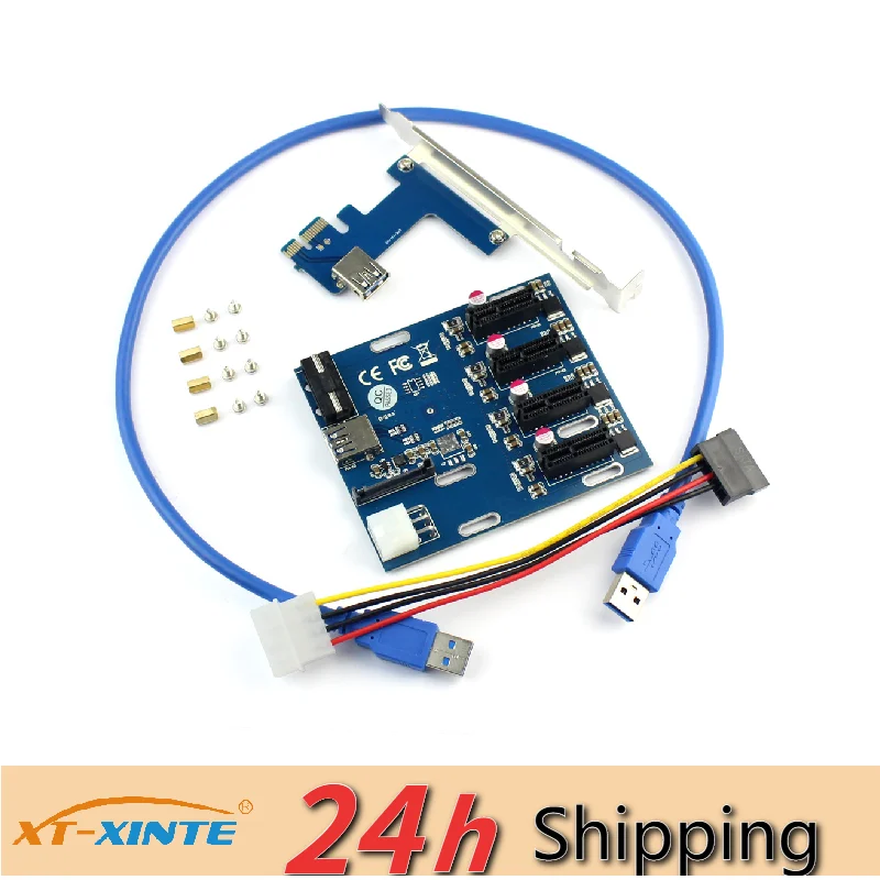 PCIe к PCI Express переходник с 1 на 4 слота мини-карта ITX внешнему адаптеру PCI-e усилитель