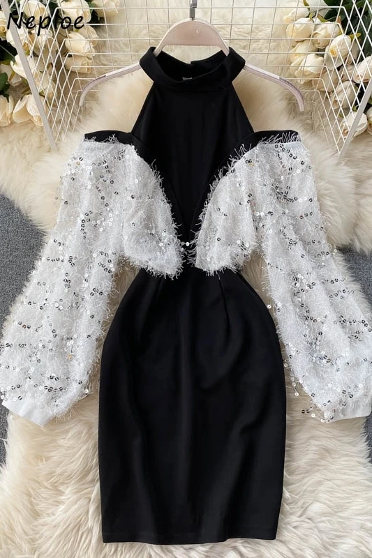 Neploe New Halter O-neck Shoulder Strapless Women Dress Bling Sequined Tassel Dresses Panelled Patchwork Sexy Bodycon Vestidos
Neploe New Halter O-neck Shoulder Strapless Women Dress Bling Sequined Tassel Dresses Panelled Patchwork Sexy Bodycon Vestidos