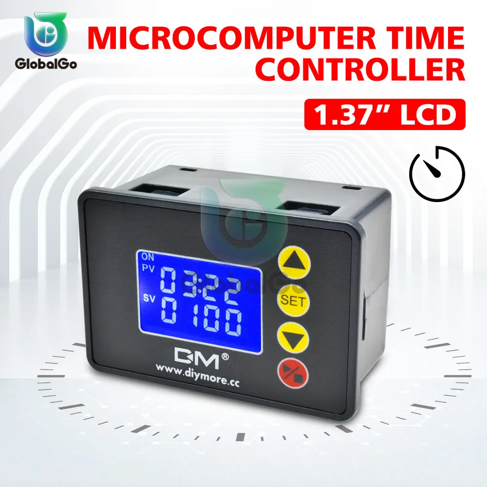 DC 12V 24V AC 110V 220V Цифровой цикл реле задержки таймера модуль с двойным светодиодный