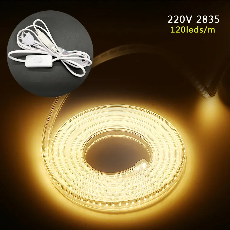 220V LED Strip 2835 High Safety High Brightness 120LEDs/m Flexible LED Light Outdoor Waterproof LED Strip Light.
220V LED Strip 2835 High Safety High Brightness 120LEDs/m Flexible LED Light Outdoor Waterproof LED Strip Light.