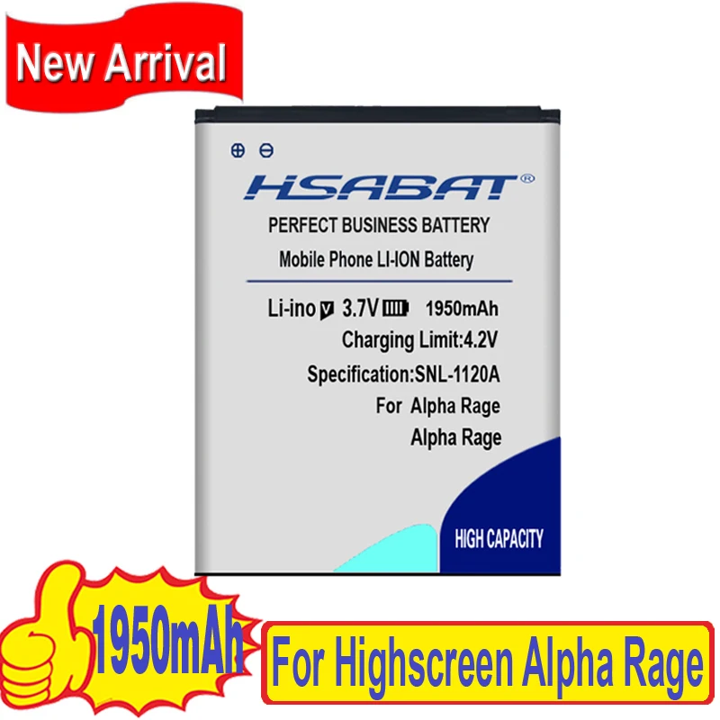 Аккумулятор HSABAT 1950 мАч для аккумуляторов Highscreen Alpha Rage|battery for highscreen|battery forbatteries