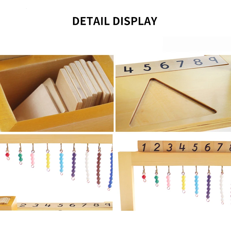 Montessori Teaching Digitals Math Toy Numbers 1-9 Hanger And Color Beads Stairs For Ten Board Preschool School Training Math Toy
Montessori Teaching Digitals Math Toy Numbers 1-9 Hanger And Color Beads Stairs For Ten Board Preschool School Training Math Toy