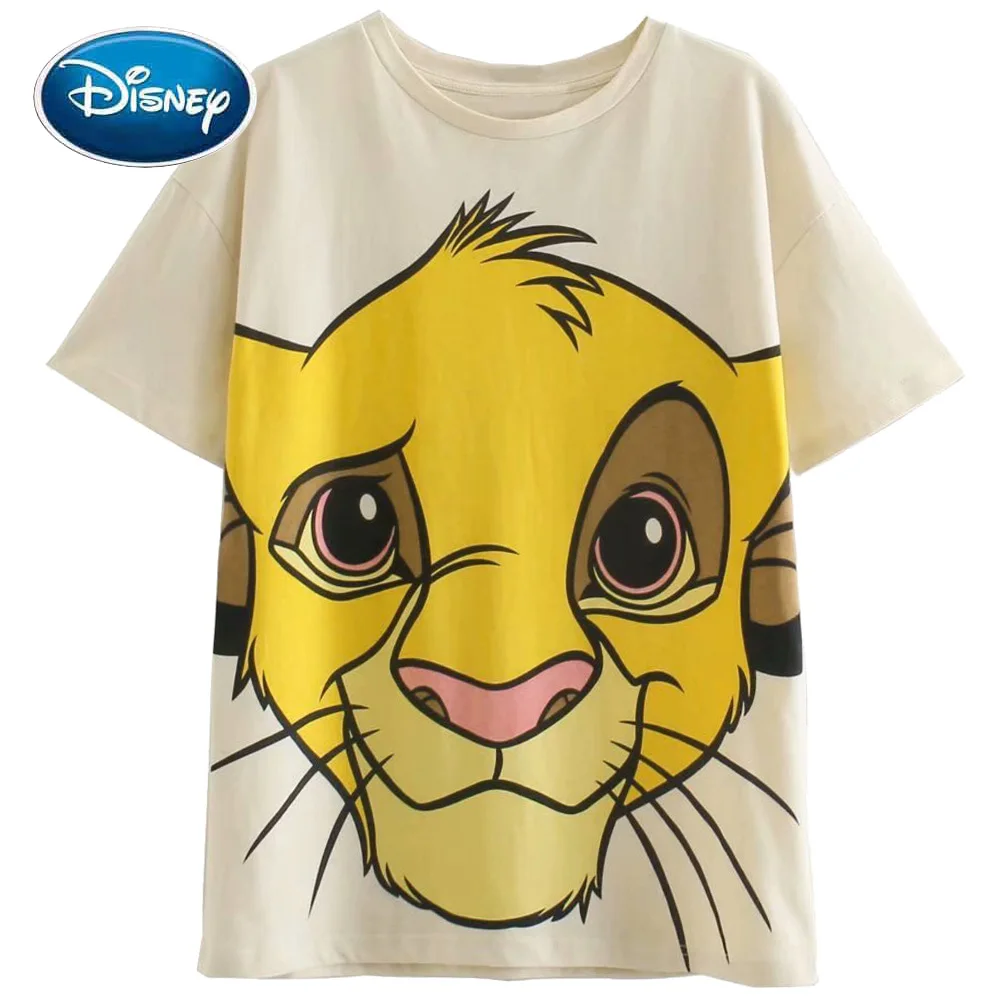 Disney T-Shirt The Lion King King of the Jungle Simba Cartoon Print Short Sleeve Harajuku Women Cotton Korea Female Tee Tops 
Disney T-Shirt The Lion King King of the Jungle Simba Cartoon Print Short Sleeve Harajuku Women Cotton Korea Female Tee Tops