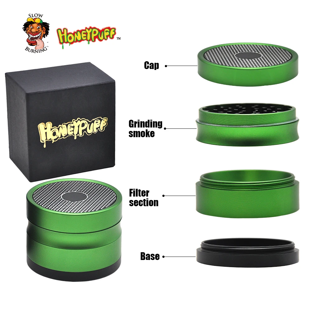 HONEYPUFF Dia.63mm H.47mm 4 Layers Aluminum Spice Crusher Tobacco Grinder Crusher Tobacco Grinder Ancient Shape Herb Grinder
HONEYPUFF Dia.63mm H.47mm 4 Layers Aluminum Spice Crusher Tobacco Grinder Crusher Tobacco Grinder Ancient Shape Herb Grinder