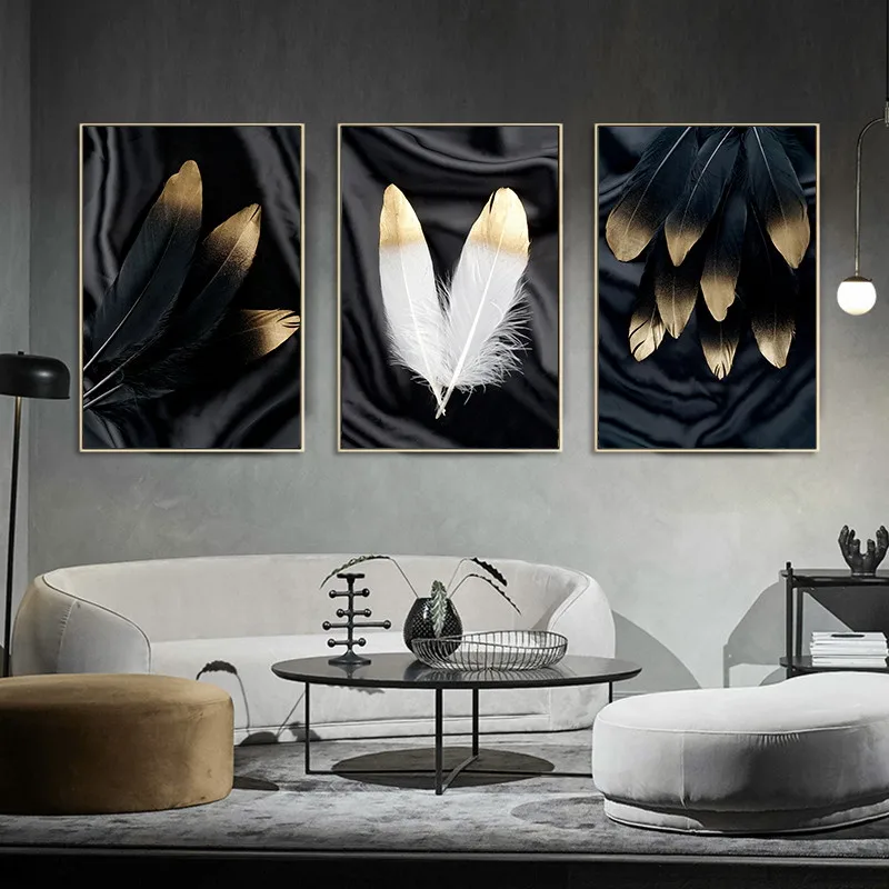Black White Golden Feather Abstract Wall Poster Nordic Canvas Print Painting Contemporary Art Picture Living Room Decor
Black White Golden Feather Abstract Wall Poster Nordic Canvas Print Painting Contemporary Art Picture Living Room Decor