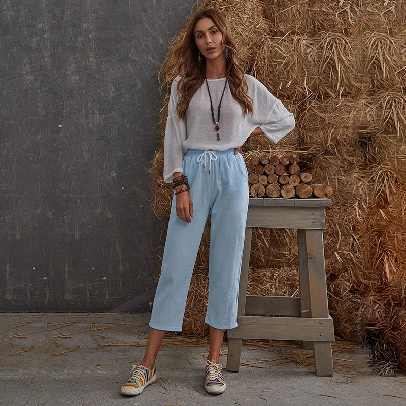 Women Summer Casual Long Pants Solid Color Pocket Drawstring High Waist Plus Size Streetwear Loose Straight Jogging Sweatpants
Women Summer Casual Long Pants Solid Color Pocket Drawstring High Waist Plus Size Streetwear Loose Straight Jogging Sweatpants