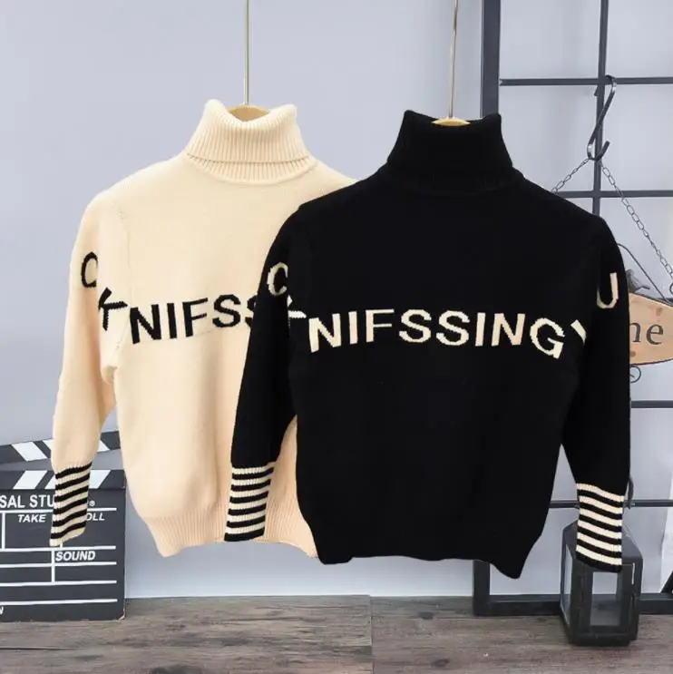 Kids Tops Casual Kids Girl Boy Knit Sweaters 2-6Y Autumn Winter Children High Collar Long Sleeve Pullover Two Color Beige/black
Kids Tops Casual Kids Girl Boy Knit Sweaters 2-6Y Autumn Winter Children High Collar Long Sleeve Pullover Two Color Beige/black