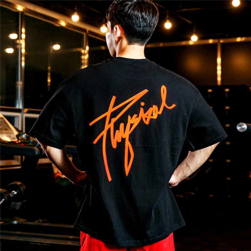 Casual Loose t shirt Men Gym Fitness Cotton T-Shirt Male Fashion Print Short sleeve Tee shirt Tops Summer Sport Workout Clothing
Casual Loose t shirt Men Gym Fitness Cotton T-Shirt Male Fashion Print Short sleeve Tee shirt Tops Summer Sport Workout Clothing