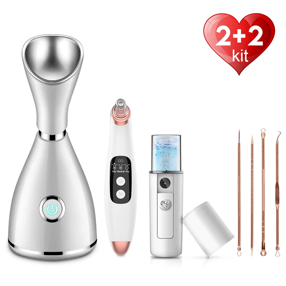 Electric Acne Blackhead Remover Point Noir Vacuum Extractor Tool Nano Facial Sprayer Steamer Humidifier Black Spots Pore Cleaner
Electric Acne Blackhead Remover Point Noir Vacuum Extractor Tool Nano Facial Sprayer Steamer Humidifier Black Spots Pore Cleaner