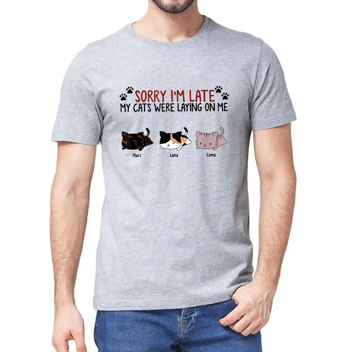 Unisex Sorry I'm late My Cat Were Laying On Me Vintage Funny Men's 100% Cotton Short Sleeve Novelty T-Shirt Streetwear Women Tee
Unisex Sorry I'm late My Cat Were Laying On Me Vintage Funny Men's 100% Cotton Short Sleeve Novelty T-Shirt Streetwear Women Tee