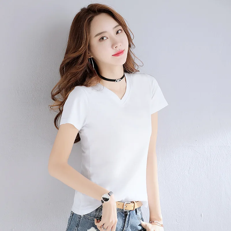 T Shirt Women Black Clothes 2019 Fashion Tee Top Fashion Cotton Ladies black Tee Shirt