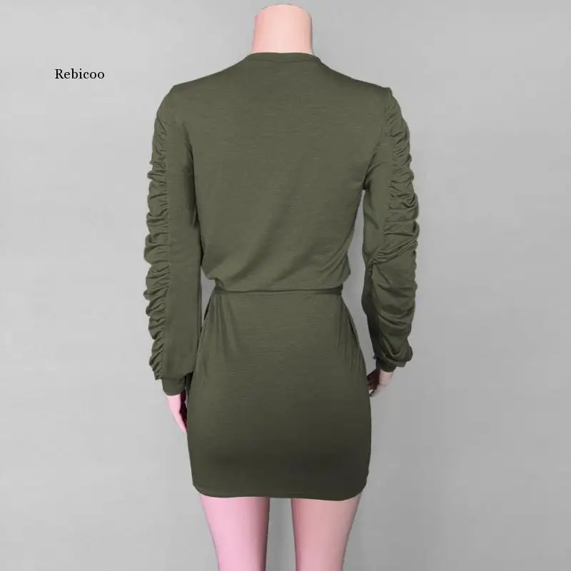 Autumn Long Sleeve Casual Pleated Dress Winter Solid Women Sashes Dress Female Bandage Mini Dress
Autumn Long Sleeve Casual Pleated Dress Winter Solid Women Sashes Dress Female Bandage Mini Dress