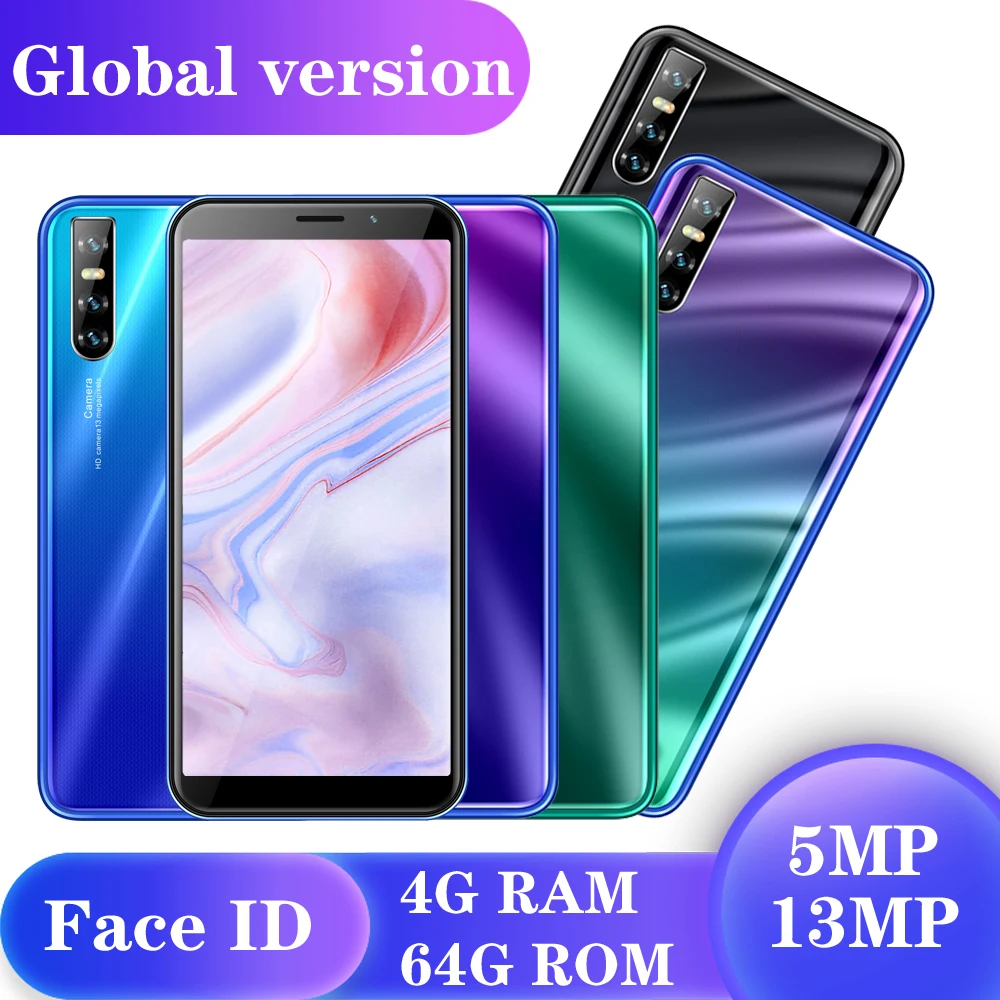 X2 android 5.1 mobile phones Global 5MP+13MP HD Camera Phone Face ID unlocked celulars quad core 3G 4G RAM 64G ROM smartphones | Мобильные