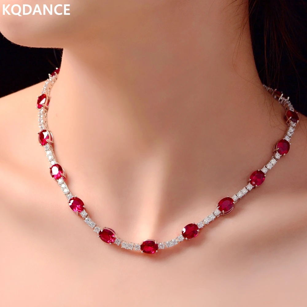 KQDANCE Luxury Solid 925 Silver with emerald cut Created ruby moissanite Diamonds stones chain Necklaces Fine jewelry 2021 trend
KQDANCE Luxury Solid 925 Silver with emerald cut Created ruby moissanite Diamonds stones chain Necklaces Fine jewelry 2021 trend