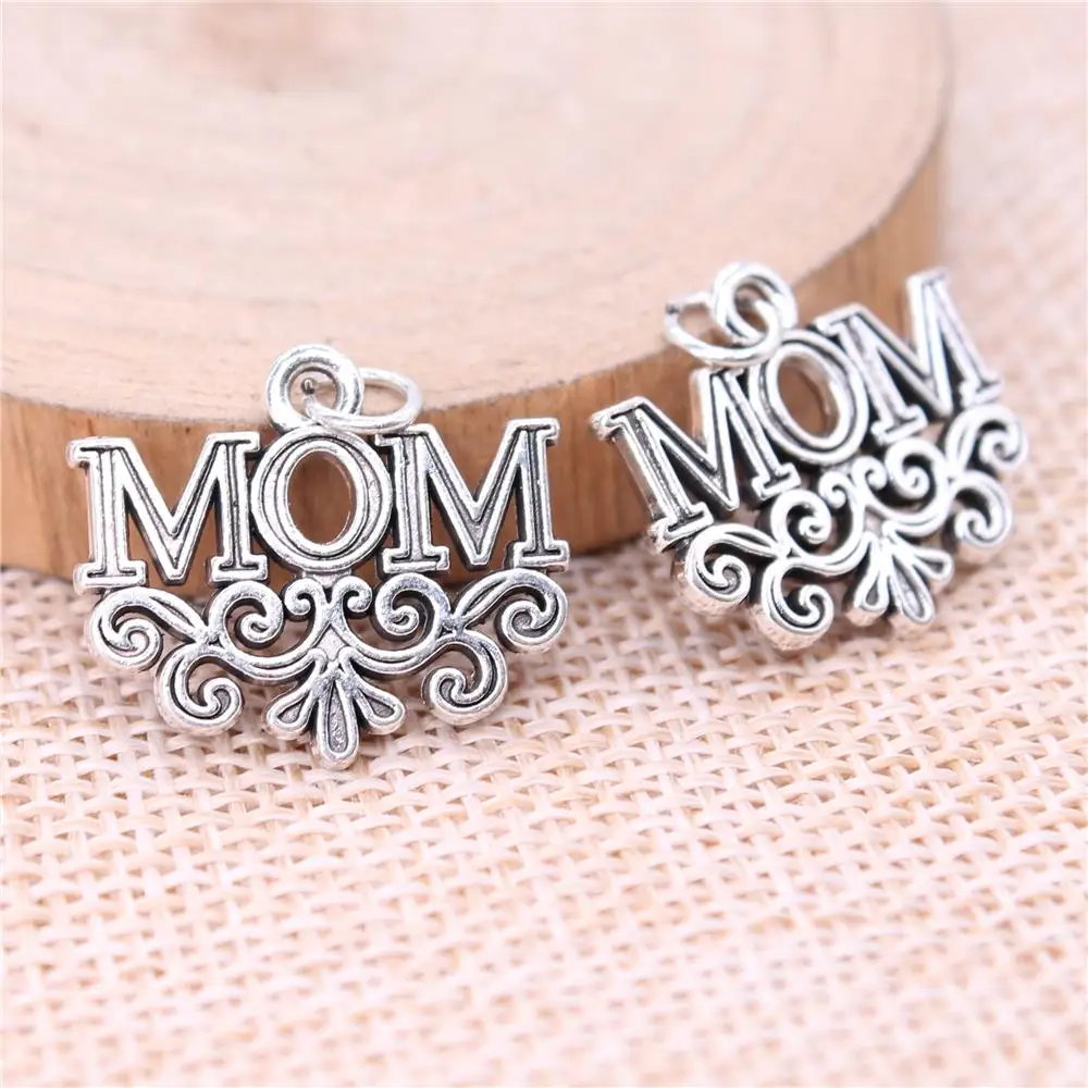 Mom Charms For Jewelry Making Findings Handmade DIY Craft 10pcs Antique Silver Color 21x18mm
Mom Charms For Jewelry Making Findings Handmade DIY Craft 10pcs Antique Silver Color 21x18mm