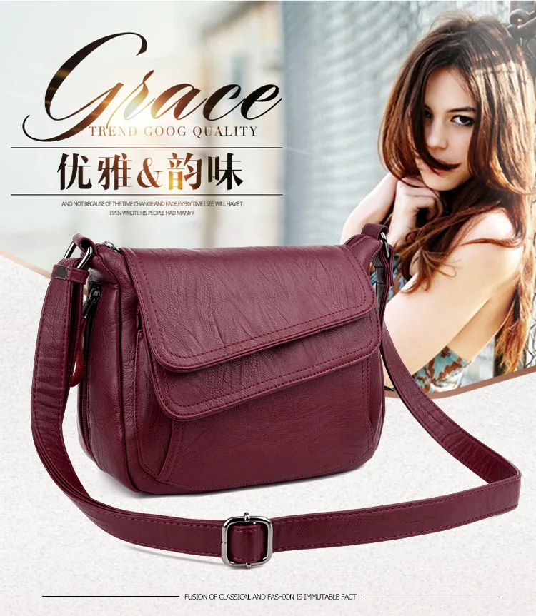 

Textured Fashion Handbags 2020 New Ladies Shoulder Bag Soft Leather Messenger Bag Simple Handbag Designer Bags Satchels