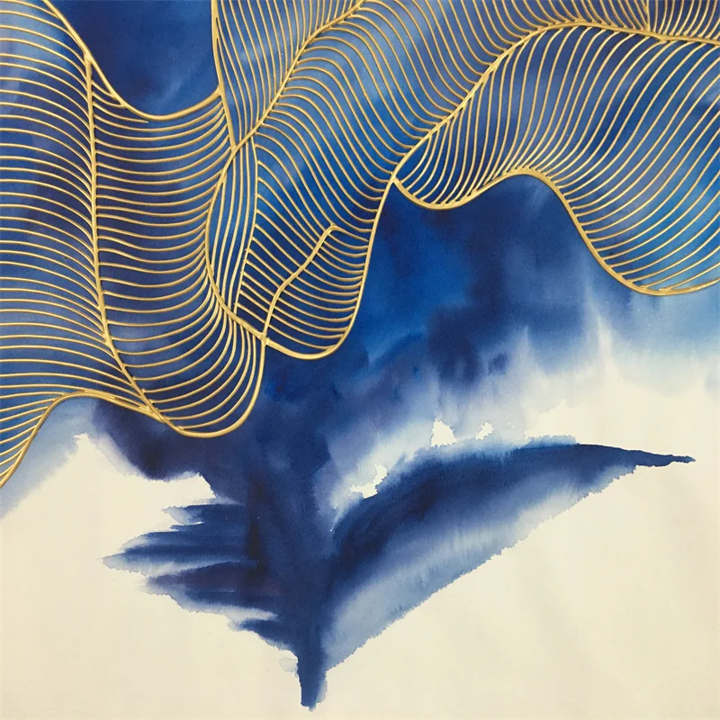 Abstract Hand Painted Gold Line Blue Landscape Canvas Painting Wall Art Picture For Living Room Home Decoration Three Pieces
Abstract Hand Painted Gold Line Blue Landscape Canvas Painting Wall Art Picture For Living Room Home Decoration Three Pieces
