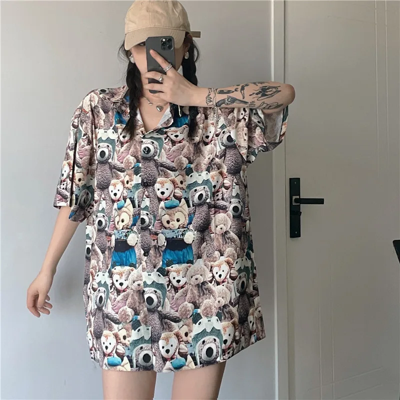 Summer Trend INS Vintage Full Print Loose Straight Female Shirt Harajuku Personality Anime Cartoon Short-Sleeved All-Match Top
Summer Trend INS Vintage Full Print Loose Straight Female Shirt Harajuku Personality Anime Cartoon Short-Sleeved All-Match Top