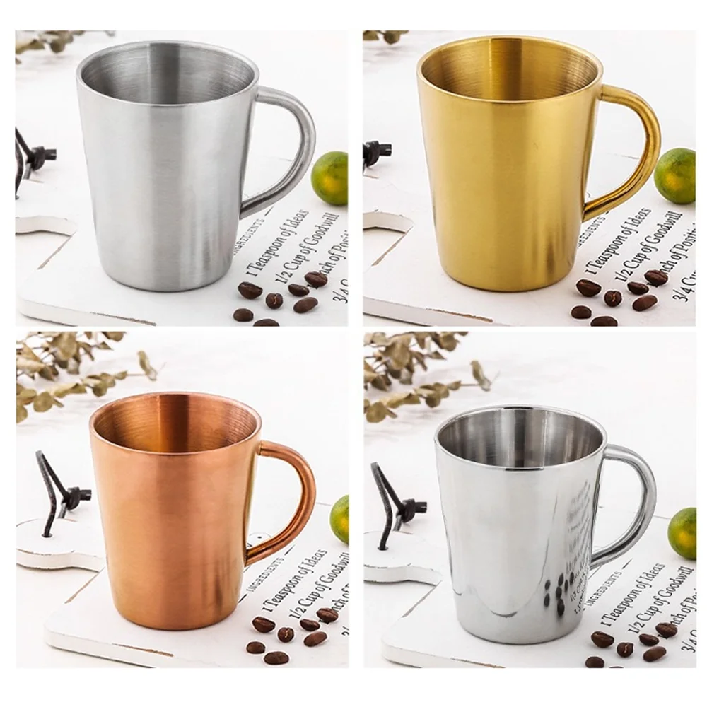 304 Stainless Steel Coffee Cup Double Layer Milk Drinking Cup Beer Mug Water Cup 300mL
304 Stainless Steel Coffee Cup Double Layer Milk Drinking Cup Beer Mug Water Cup 300mL