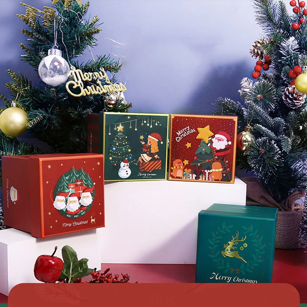 1pcs New Christmas Party Gift Box Christmas Eve Apple Box Christmas Square Party Paper Favour Sweets Cake Gift Boxes With Bag
1pcs New Christmas Party Gift Box Christmas Eve Apple Box Christmas Square Party Paper Favour Sweets Cake Gift Boxes With Bag