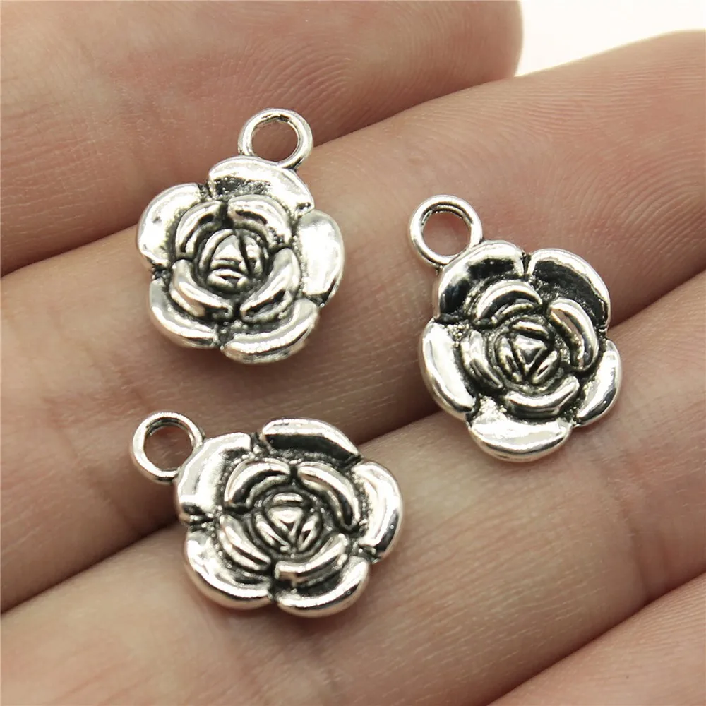 10pcs 16x12mm Antique Silver Color Rose Flower Charms For Jewelry Making B13733
10pcs 16x12mm Antique Silver Color Rose Flower Charms For Jewelry Making B13733