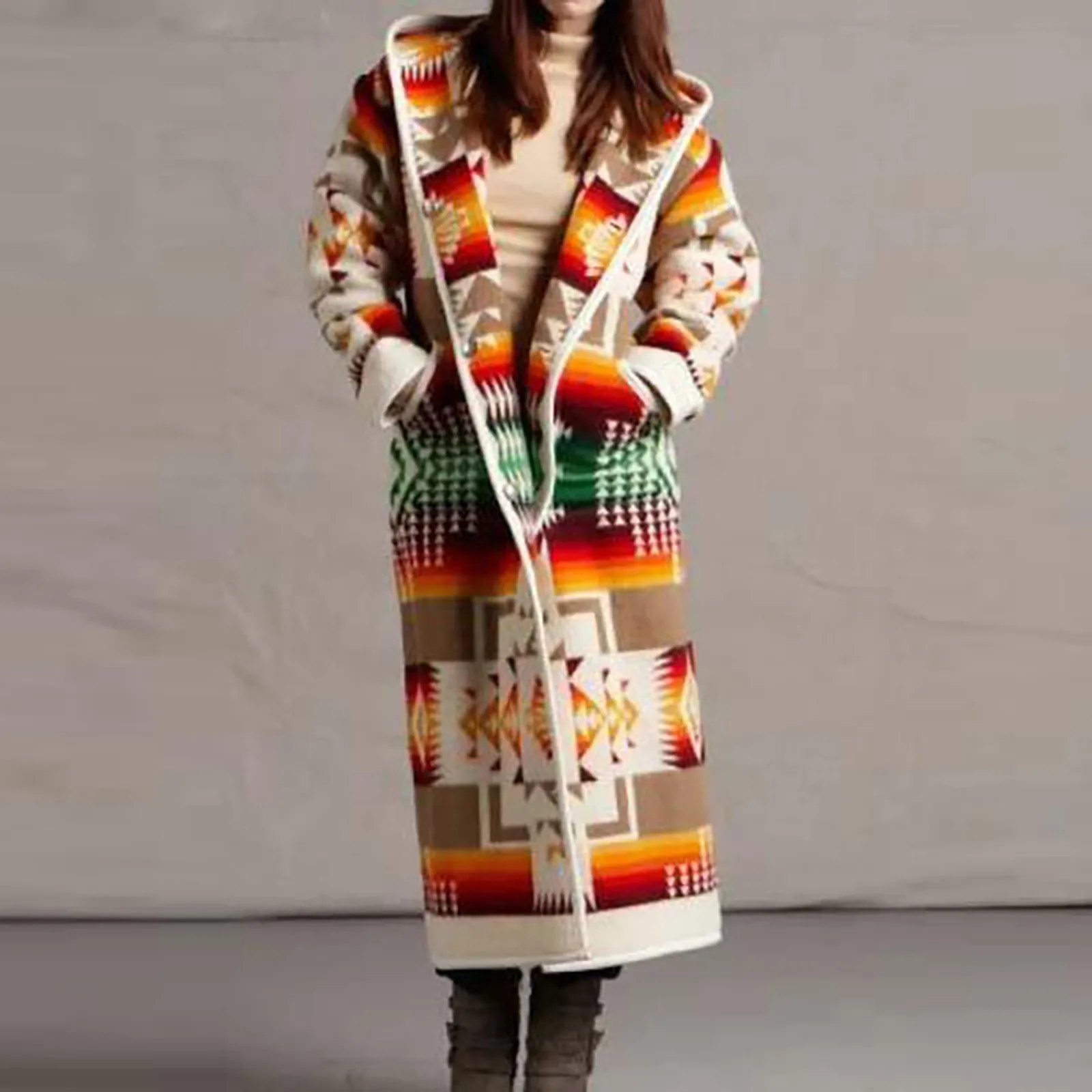Womens Fashion Warm Plus Size Long Sleeve Single-breasted Printing Pockets Hooded Windbreaker Coat Outerwear Chaqueta Mujer#g3
Womens Fashion Warm Plus Size Long Sleeve Single-breasted Printing Pockets Hooded Windbreaker Coat Outerwear Chaqueta Mujer#g3