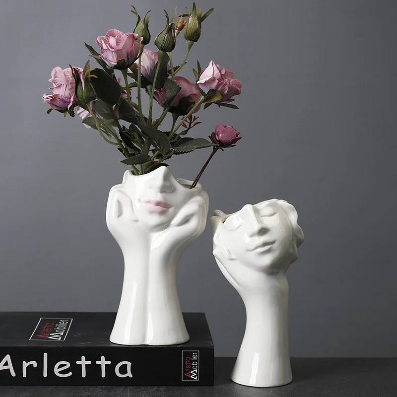 Nordic Ceramic Girl Holding Face Vases Ornaments Living Room Flower Arrangement Dried Flowers Home Decoration Accessories Gifts
Nordic Ceramic Girl Holding Face Vases Ornaments Living Room Flower Arrangement Dried Flowers Home Decoration Accessories Gifts