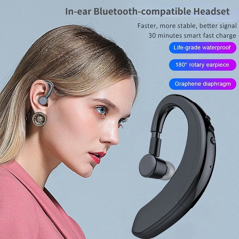 Earphones Stereo Ear Hook Sports Headphones Business Driving Handsfree With Wireless Bluetooth-compatible 5.0 Microphone Headset
Earphones Stereo Ear Hook Sports Headphones Business Driving Handsfree With Wireless Bluetooth-compatible 5.0 Microphone Headset