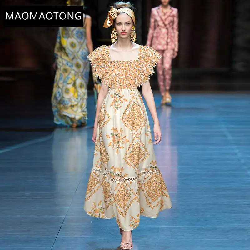 Fashion Designer Summer Long Holiday Dress Women's Butterfly Sleeve Floral Print Hollow Out Maxi Party Dress
Fashion Designer Summer Long Holiday Dress Women's Butterfly Sleeve Floral Print Hollow Out Maxi Party Dress