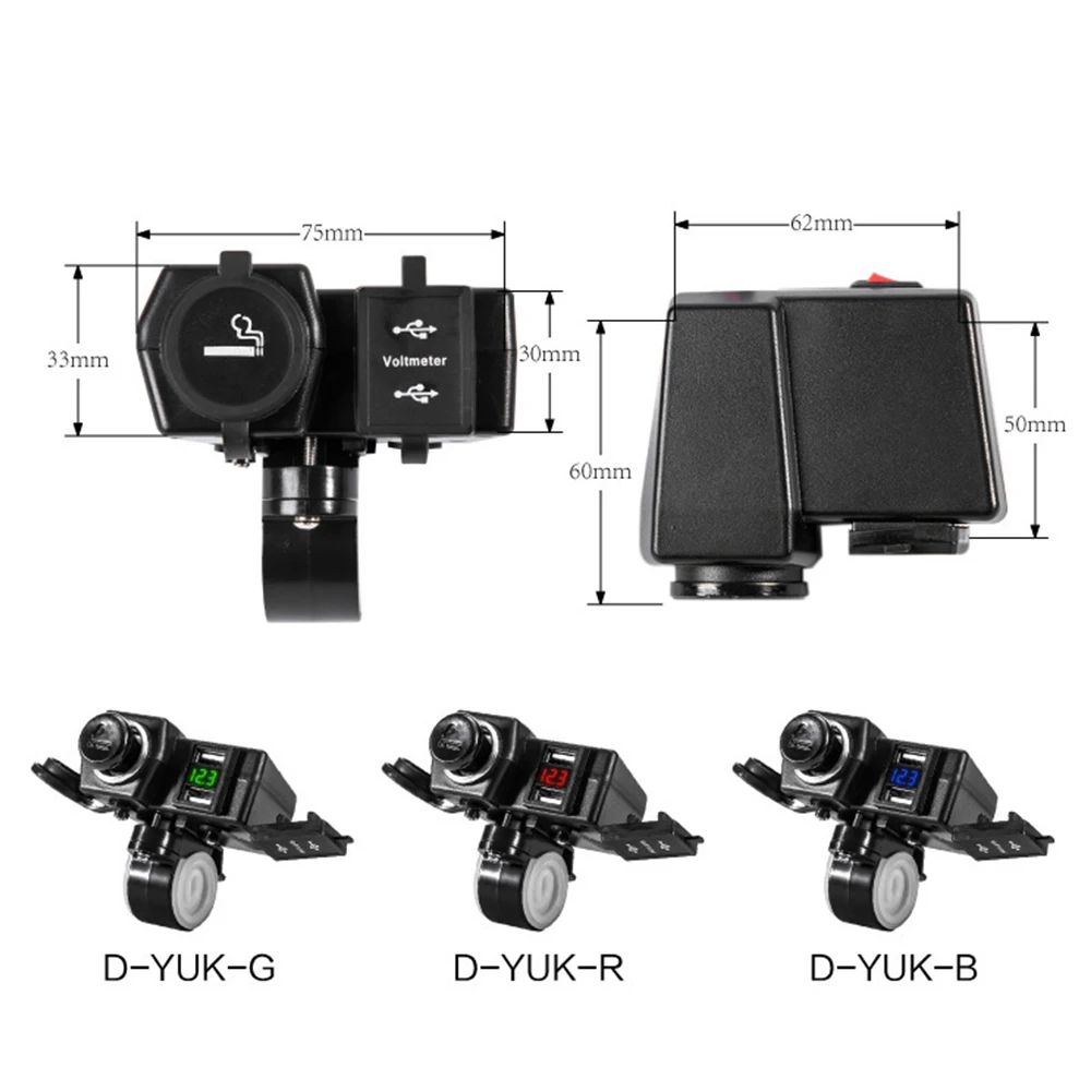 Motorcycle Cigarette Lighter Socket Power 5V 2.1A Dual USB Charger 12V-24V Motorcycle Accessories 
Motorcycle Cigarette Lighter Socket Power 5V 2.1A Dual USB Charger 12V-24V Motorcycle Accessories