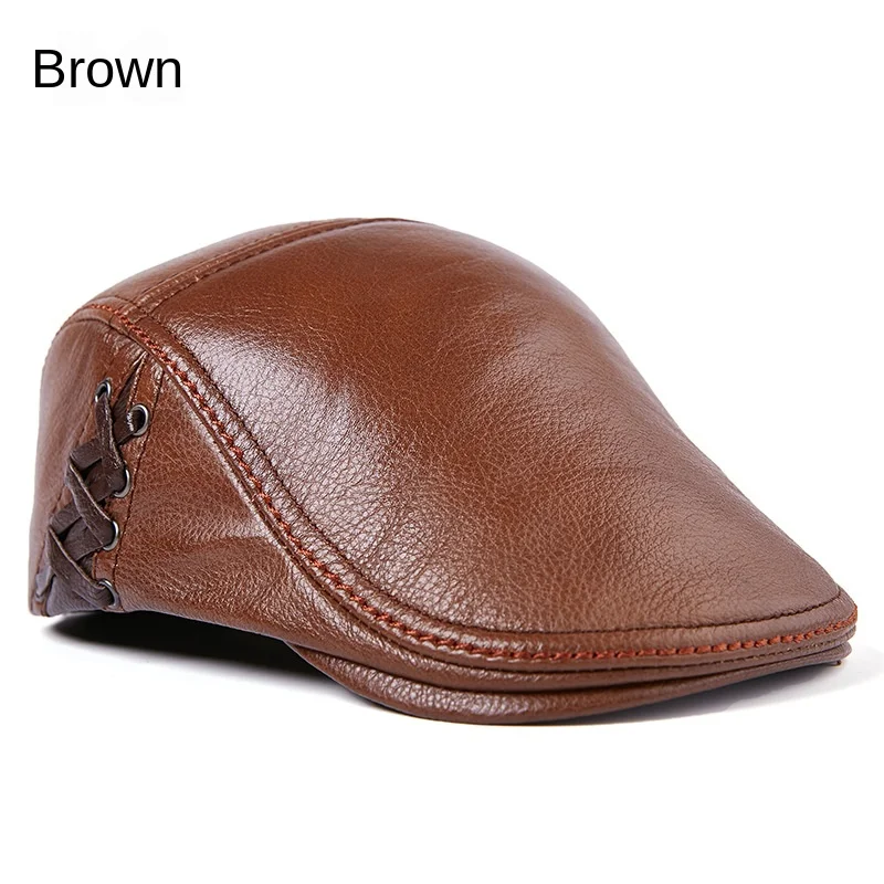Brim Cowhide Hat Men Genuine Cow Leather Old Man Hat Young Hat Men's Autumn & Winter Thin Cap
Brim Cowhide Hat Men Genuine Cow Leather Old Man Hat Young Hat Men's Autumn & Winter Thin Cap