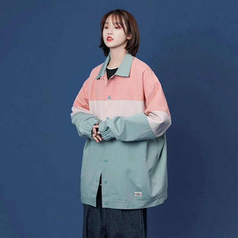 Women Spring Baseball Uniform Autumn Coat Jacket for Women Korean Harajuku Street Style Coat Loose Plus Size BF Stitching Jacket
Women Spring Baseball Uniform Autumn Coat Jacket for Women Korean Harajuku Street Style Coat Loose Plus Size BF Stitching Jacket