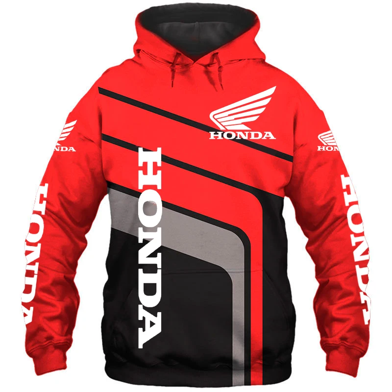 

Men's Hoodie Car Logo High Quality Sweatshirt Fashion Honda Motorcycle Outdoor Riding Drift Handsome Loose O-Neck Hot Hoodie