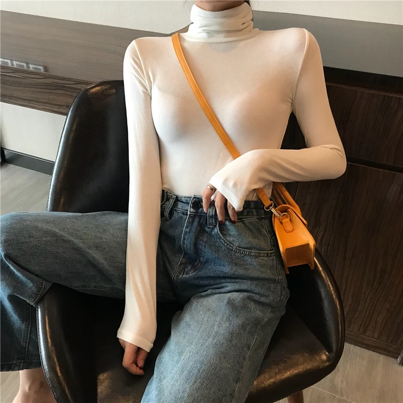 Новинка, осенние женские футболки GRUIICEEN с длинным рукавом, повседневные облегающие однотонные топы, футболки с высоким воротником, рубашка ...
Новинка, осенние женские футболки GRUIICEEN с длинным рукавом, повседневные облегающие однотонные топы, футболки с высоким воротником, рубашка ...